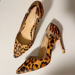 ✨NEW Antonio Melani | Carlenie Calf Hair Mixed Animal Print Clear Panel Heels